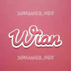 wian in Red Scribble style - 3D name wallpaper