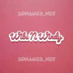 wibz n windy in Red Scribble style - 3D name wallpaper