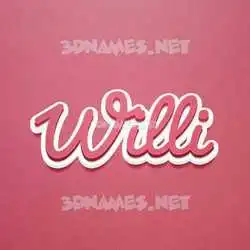 willi in Red Scribble style - 3D name wallpaper