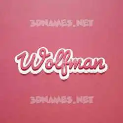 wolfman in Red Scribble style - 3D name wallpaper