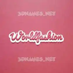 worldfashion in Red Scribble style - 3D name wallpaper