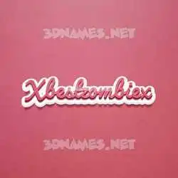xbestzombiex in Red Scribble style - 3D name wallpaper