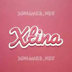 xtina in Red Scribble style - 3D name wallpaper