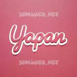 yapan in Red Scribble style - 3D name wallpaper