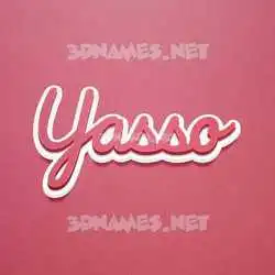 yasso in Red Scribble style - 3D name wallpaper