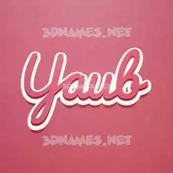 yaub in Red Scribble style - 3D name wallpaper