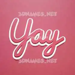 yay in Red Scribble style - 3D name wallpaper