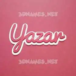yazar in Red Scribble style - 3D name wallpaper
