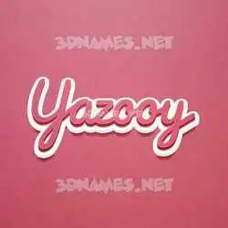 yazooy in Red Scribble style - 3D name wallpaper
