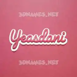 yeasdani in Red Scribble style - 3D name wallpaper