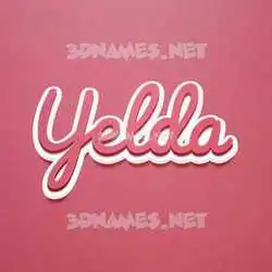 yelda in Red Scribble style - 3D name wallpaper