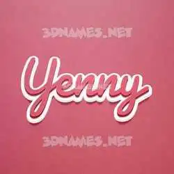 yenny in Red Scribble style - 3D name wallpaper