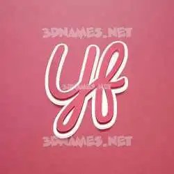 yf in Red Scribble style - 3D name wallpaper