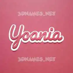 yoania in Red Scribble style - 3D name wallpaper