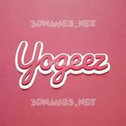 yogeez in Red Scribble style - 3D name wallpaper