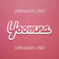 yoomna in Red Scribble style - 3D name wallpaper