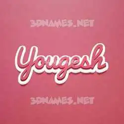 yougesh in Red Scribble style - 3D name wallpaper