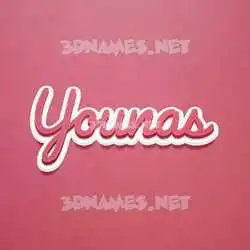 younas in Red Scribble style - 3D name wallpaper