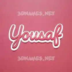 yousaf in Red Scribble style - 3D name wallpaper