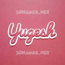 yugesh in Red Scribble style - 3D name wallpaper