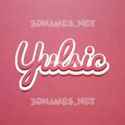 yulsic in Red Scribble style - 3D name wallpaper