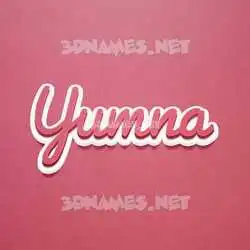yumna in Red Scribble style - 3D name wallpaper