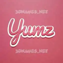 yumz in Red Scribble style - 3D name wallpaper