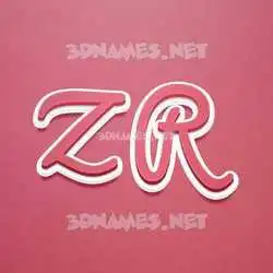 z r in Red Scribble style - 3D name wallpaper