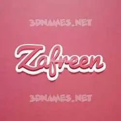 zafreen in Red Scribble style - 3D name wallpaper