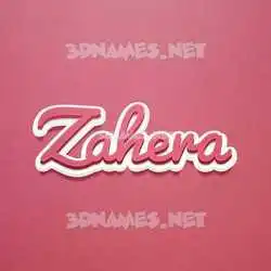 zahera in Red Scribble style - 3D name wallpaper