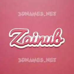 zainub in Red Scribble style - 3D name wallpaper