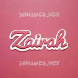 zairah in Red Scribble style - 3D name wallpaper