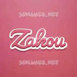 zakou in Red Scribble style - 3D name wallpaper
