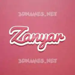 zanyar in Red Scribble style - 3D name wallpaper
