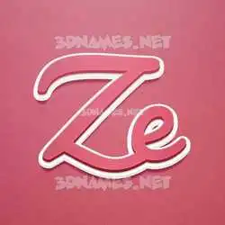 ze in Red Scribble style - 3D name wallpaper