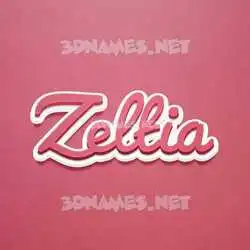 zeltia in Red Scribble style - 3D name wallpaper