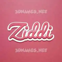 ziddi in Red Scribble style - 3D name wallpaper