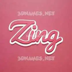 zing in Red Scribble style - 3D name wallpaper