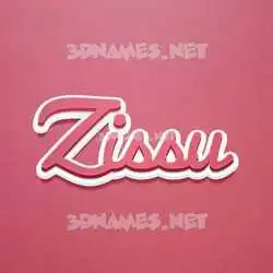 zissu in Red Scribble style - 3D name wallpaper
