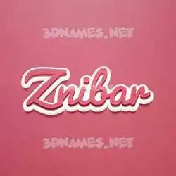 znibar in Red Scribble style - 3D name wallpaper