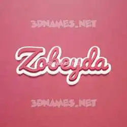 zobeyda in Red Scribble style - 3D name wallpaper