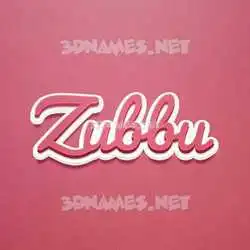 zubbu in Red Scribble style - 3D name wallpaper