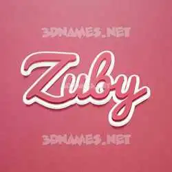 zuby in Red Scribble style - 3D name wallpaper