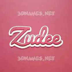 zudee in Red Scribble style - 3D name wallpaper