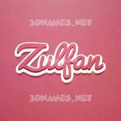 zulfan in Red Scribble style - 3D name wallpaper
