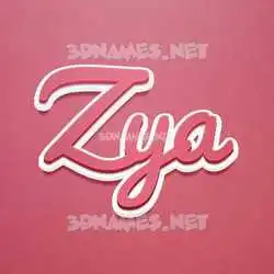 zya in Red Scribble style - 3D name wallpaper
