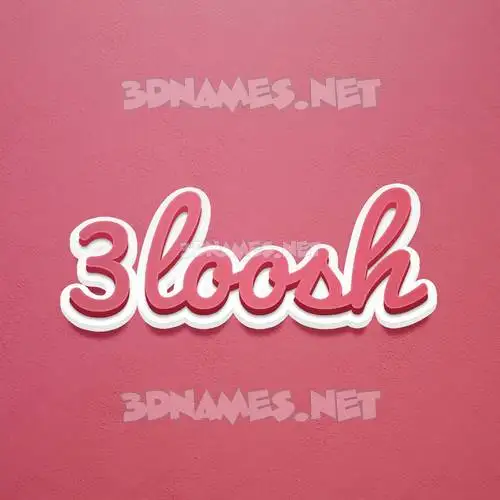 3loosh in Red Scribble style - 3D name wallpaper