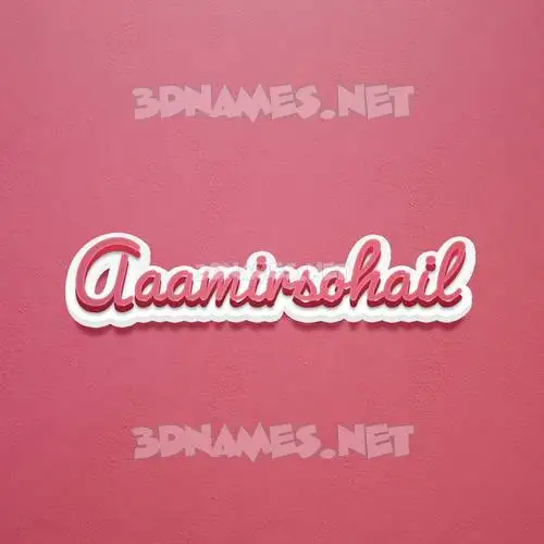 aaamirsohail in Red Scribble style - 3D name wallpaper