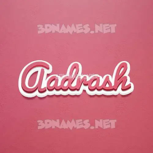 aadrash in Red Scribble style - 3D name wallpaper