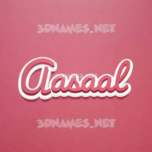 aasaal in Red Scribble style - 3D name wallpaper